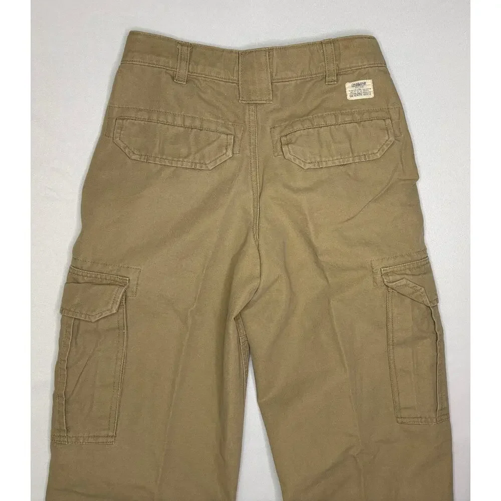 Vintage OSHKOSH Boy's Distressed Adjustable Waist Cargo Pants | Boy's Size 8